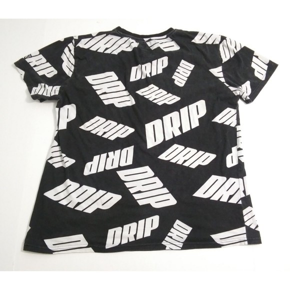 RGSTR Men's XL Large Medium All Over Print Drip Tshirt Black White - Picture 4 of 6